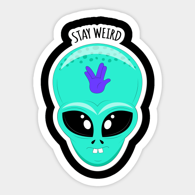 Alien face-Stay Weired Sticker by Frispa